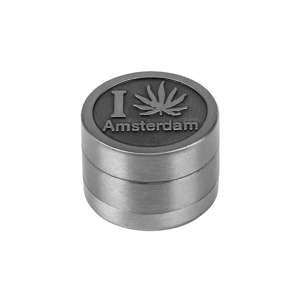 Гриндер для подрібнення тютюну HL-246 I Коноплі Amsterdam Silver (10936) - фото 2