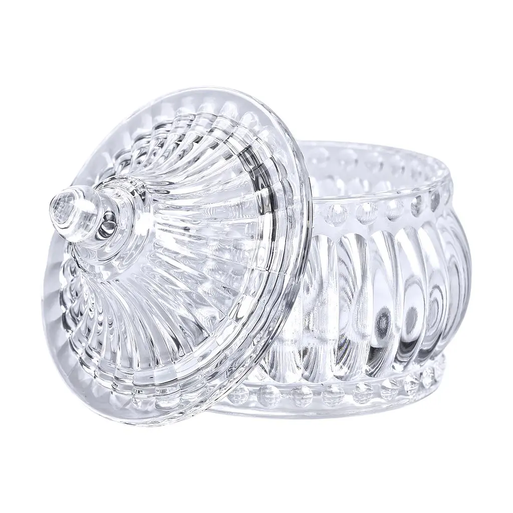 Цукорниця скляна Glass Jay з кришкою у східному стилі, strips Yiwu HP-YH-2 - фото 4