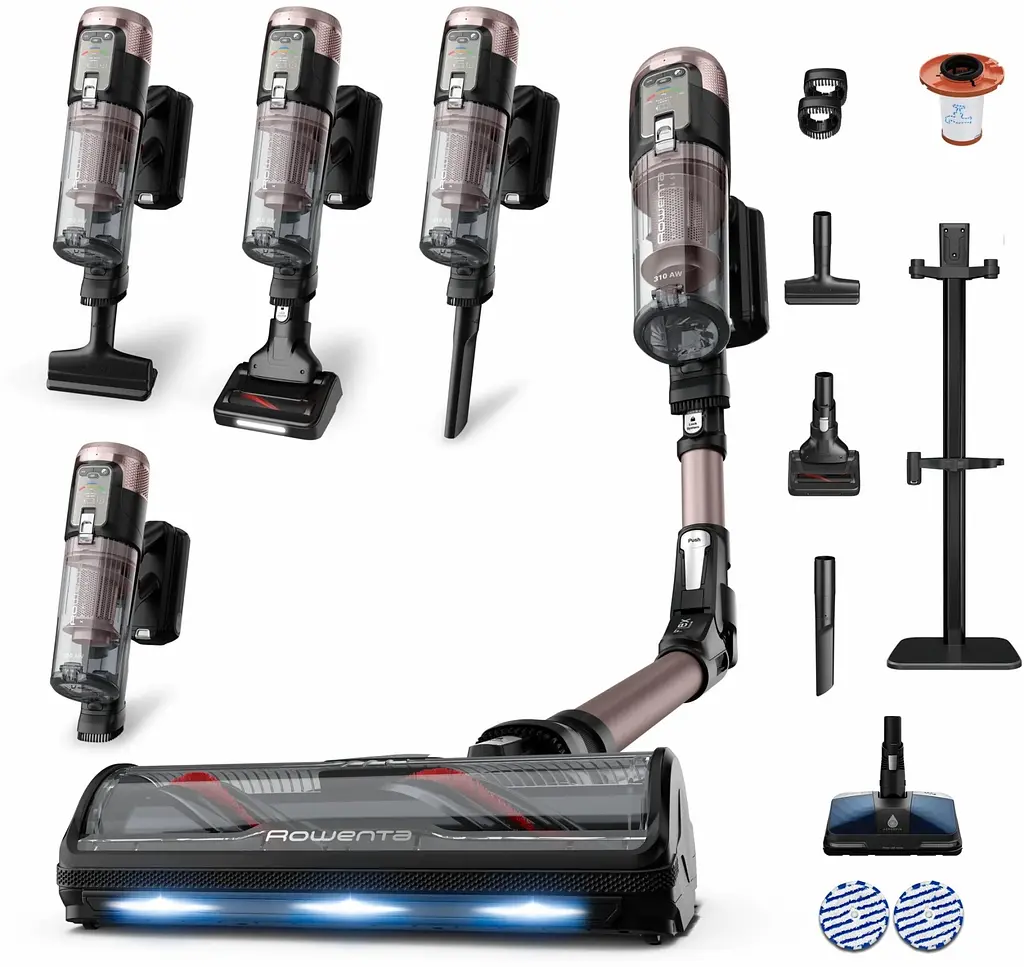 Rowenta Пилосос Rowenta безпровідний X-Force Flex 16.60 Aqua Animal, 315Вт, вологе прибирання, конт пилок -0.65л, автон. робота до 120хв, HEF system 99,9%, чорно-бронзовий - фото 2