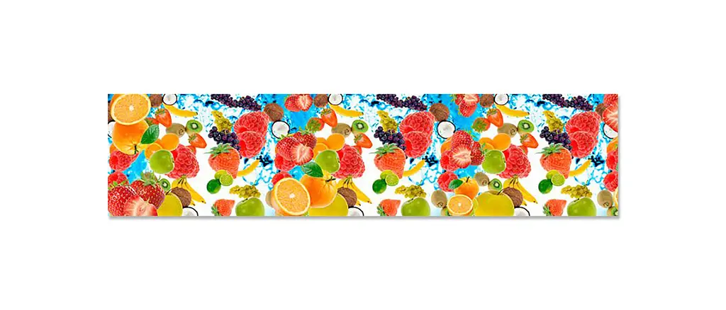 Кухонний фартух Фруктовий вибух ПВХ 60х250 см вініловий самоклеючий Фрукти Помаранчевий Happy Pocket Z182374 - фото 7