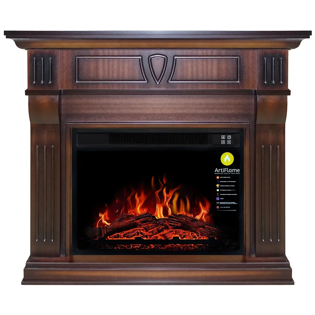 Камінокомплект ArtiFlame BEETHOVEN AF23S МАХАГОН КОРИЧНЕВИЙ АНТИК (зі звуком) - фото 2