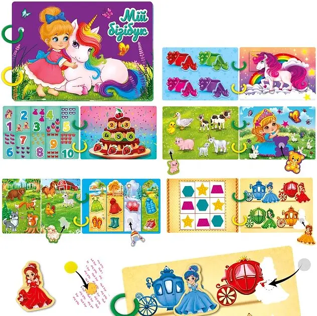 Гра розвиваюча з липучками Бізі бук. Для дівчат Vladi Toys VT1310-09 Різнокольоровий shop (4820234767151) - фото 3