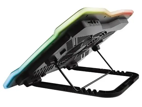 Підставка для ноутбука до 17" Trust GXT 1126 Aura, Black, 1x20 см вентилятор, RGB підсвічування, металеве сітчасте верхнє покриття, 421х312х26 мм, 1 кг (24192) - фото 3
