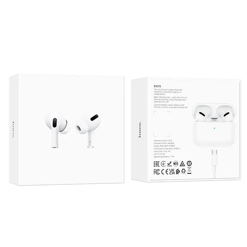 Беспроводные наушники Hoco EW75 True wireless stereo headset, BT5.4, 30mAh, 300mAh, 4h, white - фото 9