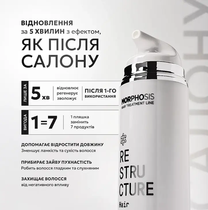 Еліксир для швидкої реконструкції волосся Framesi Morphosis Restructure Hair Beauty Elixir 150 ml - фото 3