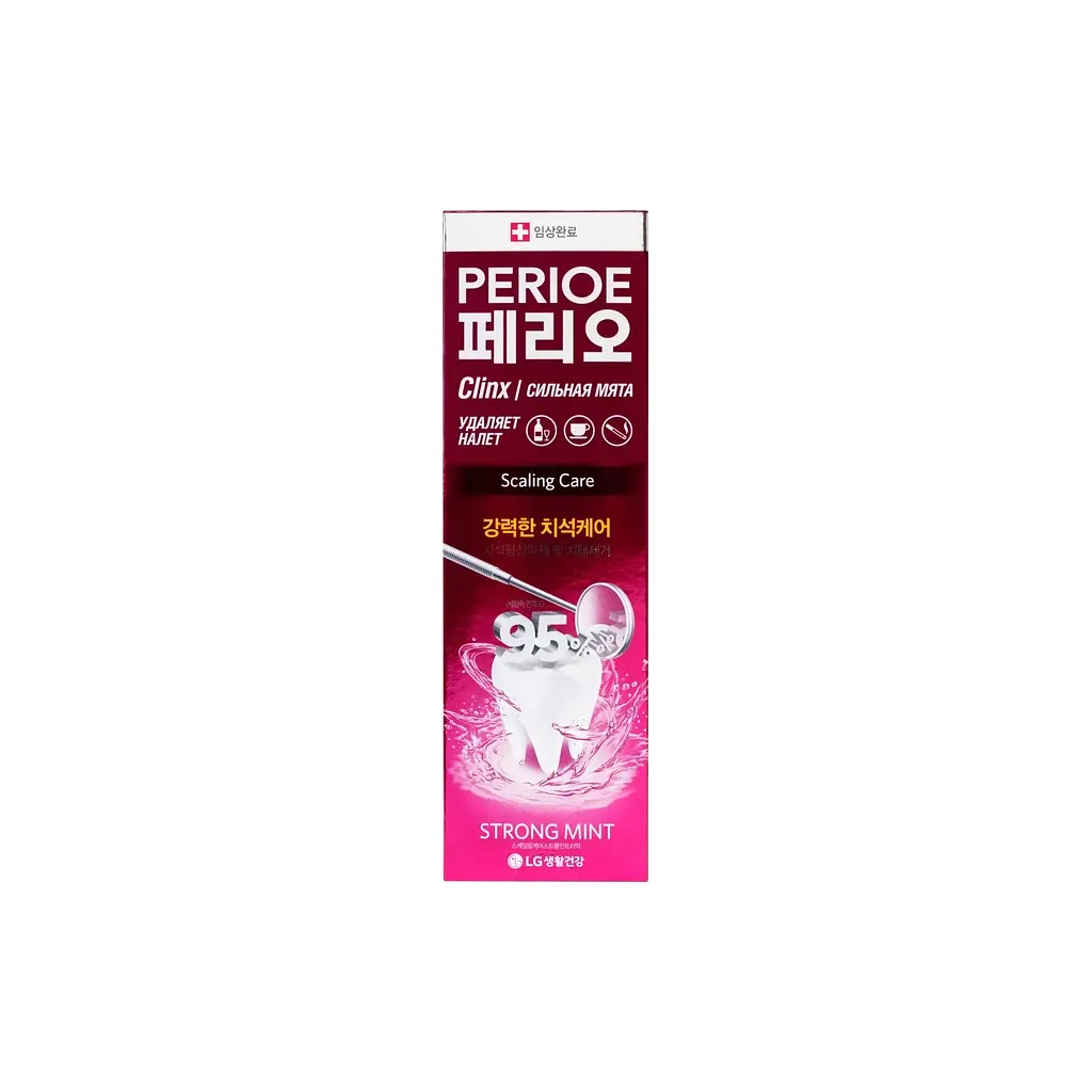 Зубна паста LG Perioe Clinx Cooling Strong Mint Toothpaste 120 г (8801051072846) - фото 5