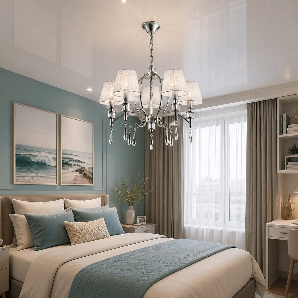 Люстра з абажурами Splendid Ray L80054/5 (SHABIN SLIVER) хром, 5 ламп, Ø60 см - фото 2