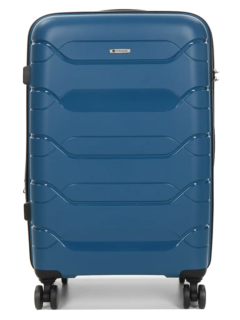Валіза середня M поліпропілен Worldline Airtex 282 74л 64×41×26см Синій - фото 3