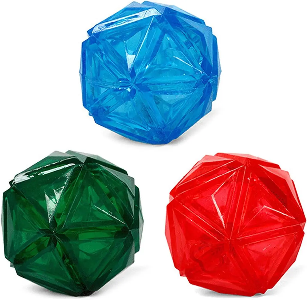 М'ячик для собак, що світиться Diamond Shape Elastic Squeaky Dog Ball з пищалкою - фото 8