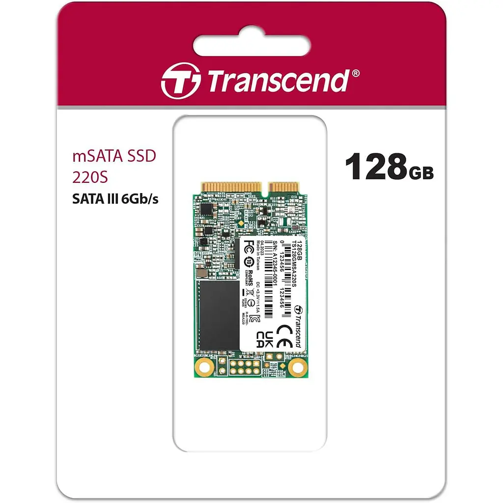 Накопитель SSD Transcend mSATA 128GB MSA220S 3D NAND DRAM-less (TS128GMSA220S) - фото 2