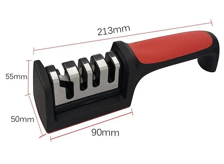 Точилка Sharpener YD-168, ручна, для ножів та ножиць, чорна, ABS-пластик, 19×5×6 см - фото 4
