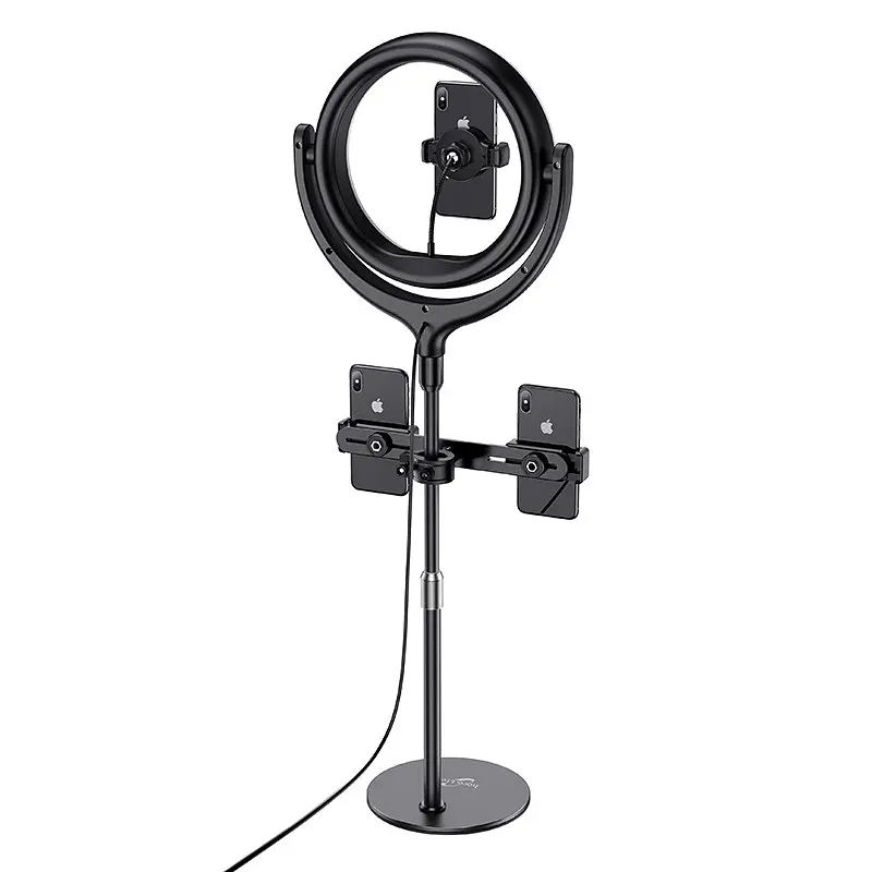 Тримач із кільцевим освітленням Hoco LV01 Rouge desktop fill light live broadcast stand - фото 3
