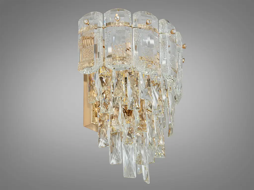 Стильное бра из хрусталя в классическом исполнении, бра золото - фото 2