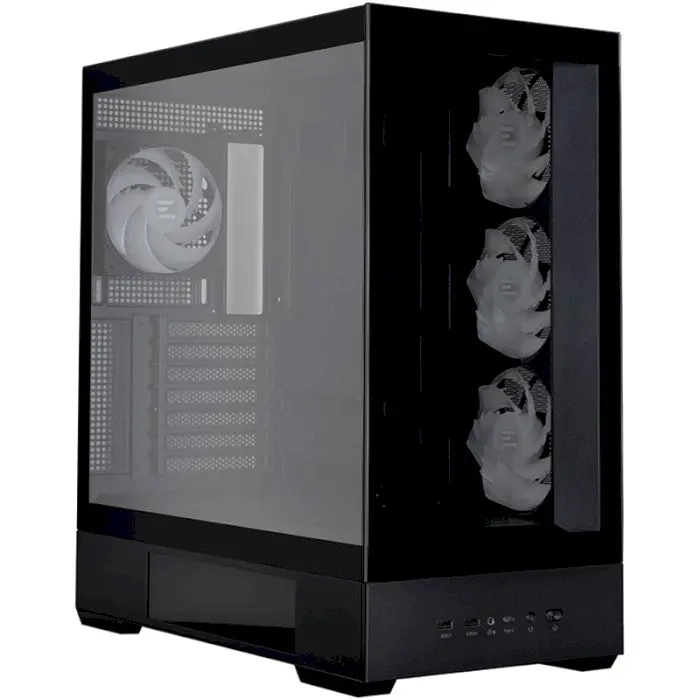 Корпус Zalman P40 DS Black Mid Tower без БЖ для ATX / Micro ATX / Mini ITX 1xType-C / 2xUSB 3.0 макс. CPU - 165 мм / VGA - 420 мм 4x120 мм ARGB бічна та передня панелі із загартованого скла LCD екран (CPU / GPU / Time) - фото 2