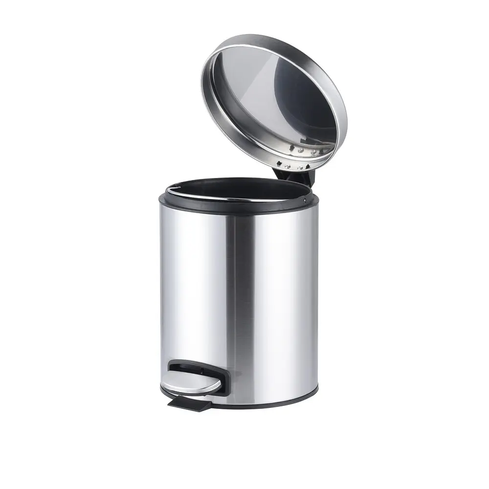 Відро для сміття з плавним закриттям кругле Mixxus Ellipse-TC0205 SS Color 5л нержавіюча сталь MI7076, Нержавіюча сталь - фото 3