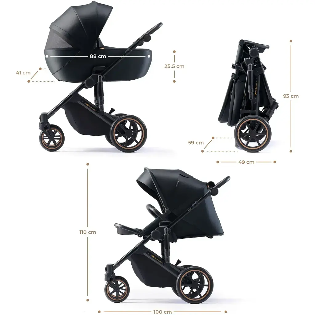 Універсальна коляска 2 в 1 Kinderkraft Prime 2 Venezian Black (KSPRIM02BLK2000) - фото 5
