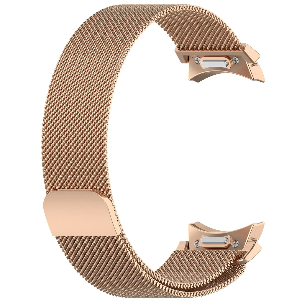 Ремінець металевий для смарт-годинника Google Pixel Watch 40,42,43,44,45,46,47 mm, Milanese Magnetic, золотий, міланська петля, браслет на магнітній застібці, сумісний з годинником Google Pixel Watch, для моделей з розміром корпусу 40,42,43,44,45,46 - фото 3