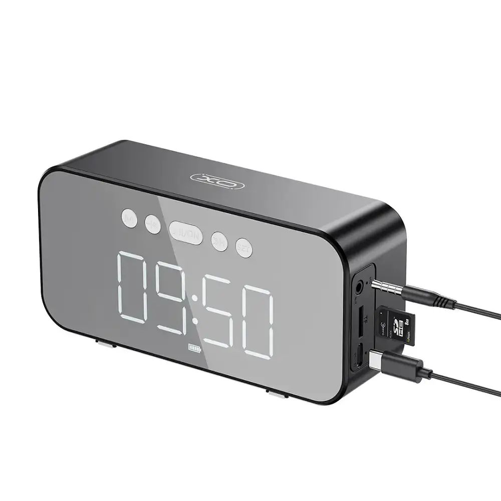 Бездротова Bluetooth колонка годинник XO F41 FM TF-карта (Чорний) - фото 3
