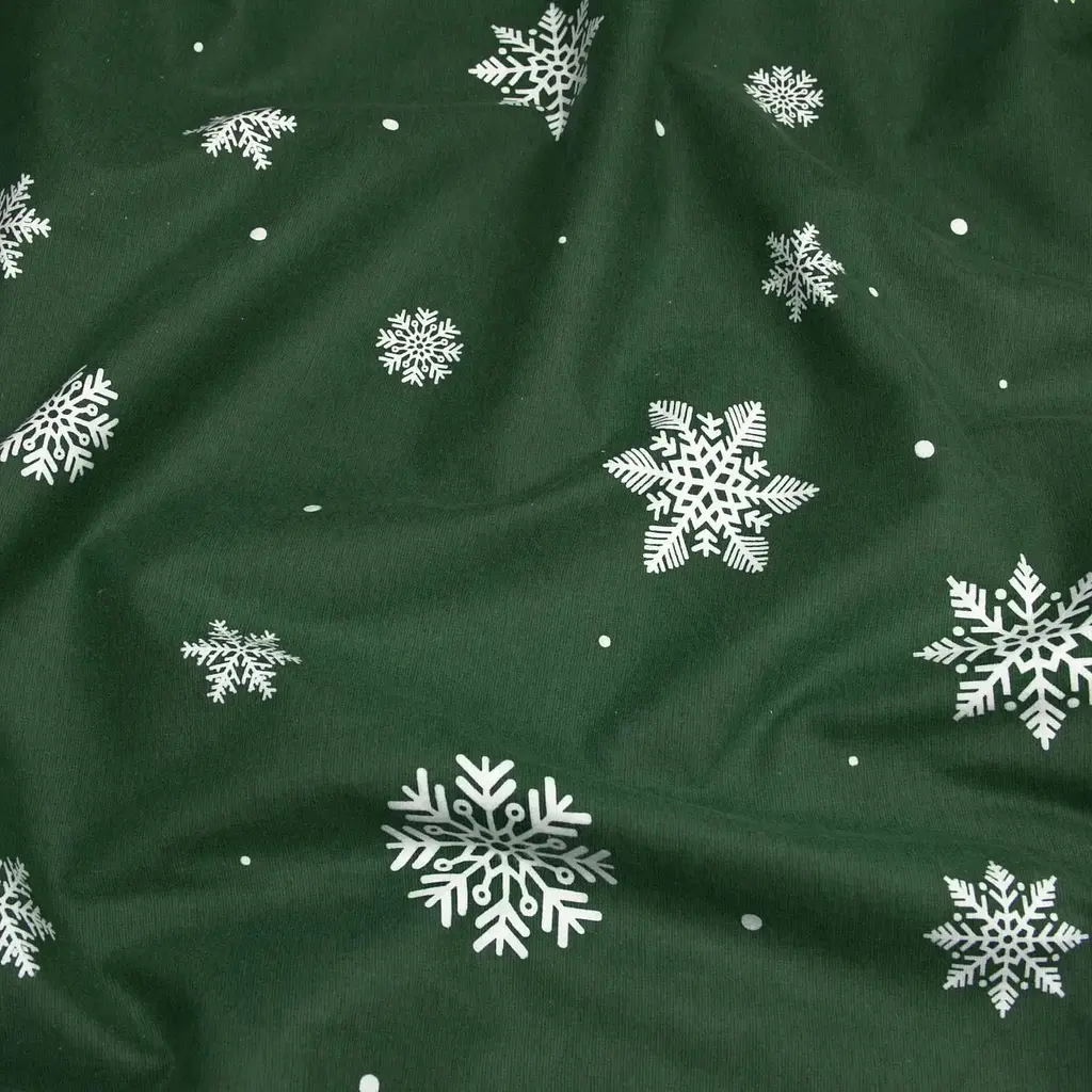 Наволочка Cosas Snowflakes forest фланелева 70х70 см зелена (Flannel_SnowflakesForest_70x70) - фото 2