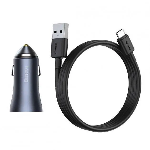 Автомобільний заряд Baseus Golden Contactor Pro Dual Quick Charger Car Charger U+U 40W with - фото 3