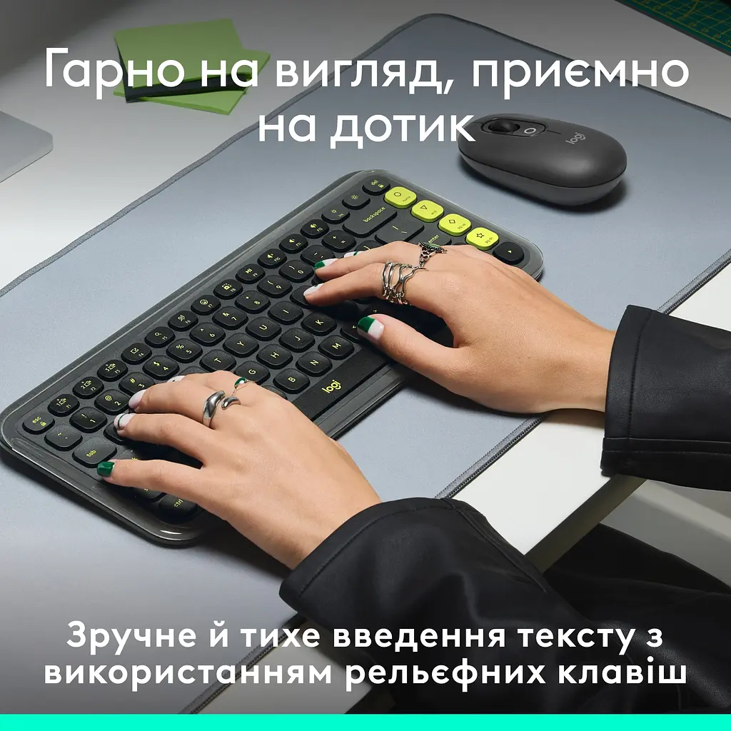 Клавiатура бездротова Logitech Pop Icon Keys Graphite (920-013157) - фото 4
