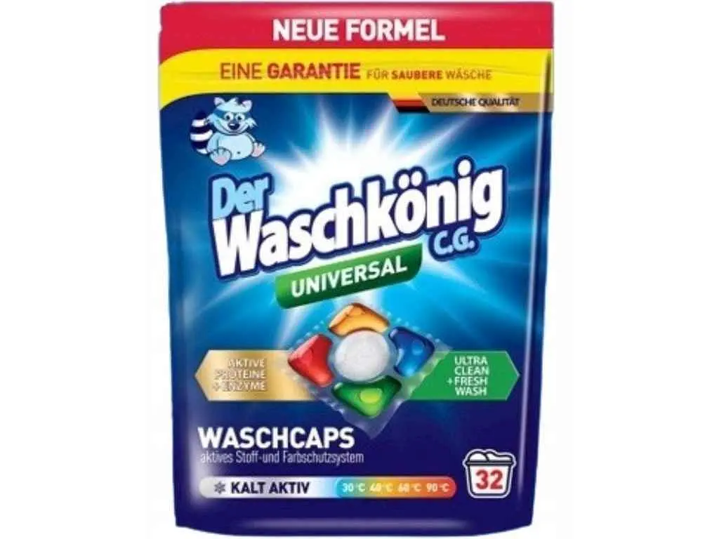 Капсули для прання WASCHKONIG 32шт гелеві п'ятикоміркові UNIVERSAL