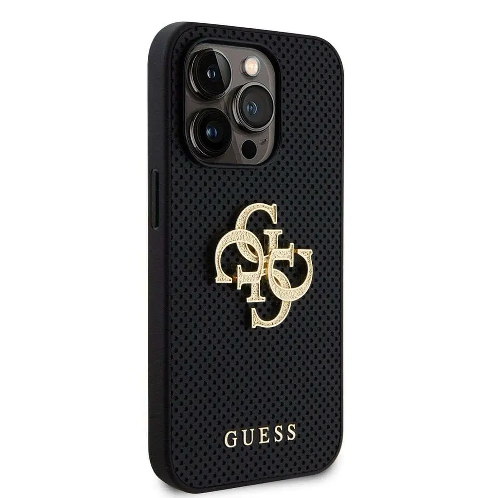 Чехол Guess PU Perforated 4G Glitter Metal Logo для iPhOne 15 Pro Max Black (GUHCP15XPSP4LGK) - фото 4