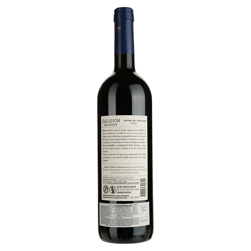 Вино La Luz Callejon Del Crimen Blend De Terroirs Malbec Uco Valley Mendoza червоне сухе 0.75 л - фото 2