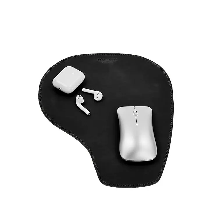 Коврик для мышки "Грушка" из натуральной кожи черный Crazy Horse - фото 8