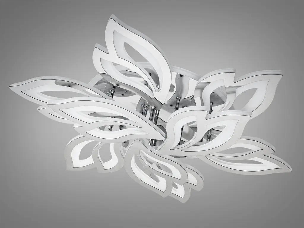 LED люстра з пультом Diasha 8165/6+3HR LED 3color dimmer — стельова модель у формі пелюсток із підсвіткою і димером - фото 4