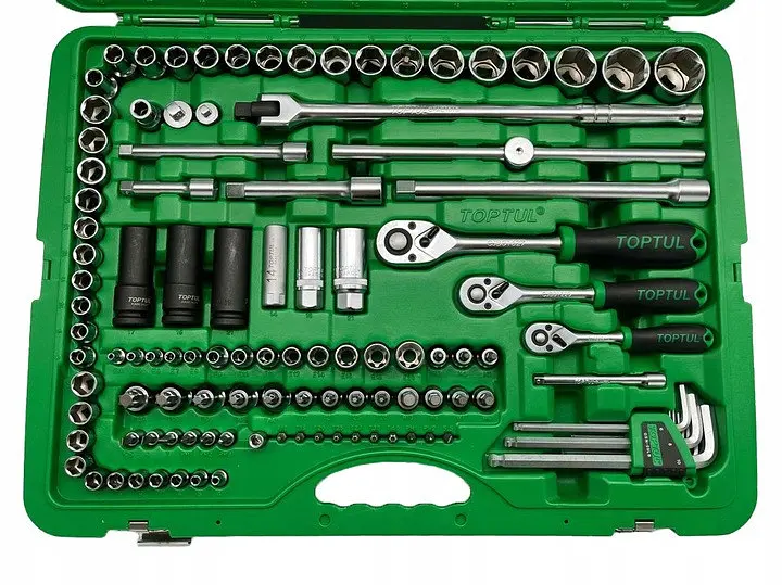 Набір інструменту комбінований 1/4", 3/8", 1/2" 163 од. TOPTUL GCAI163R - фото 4
