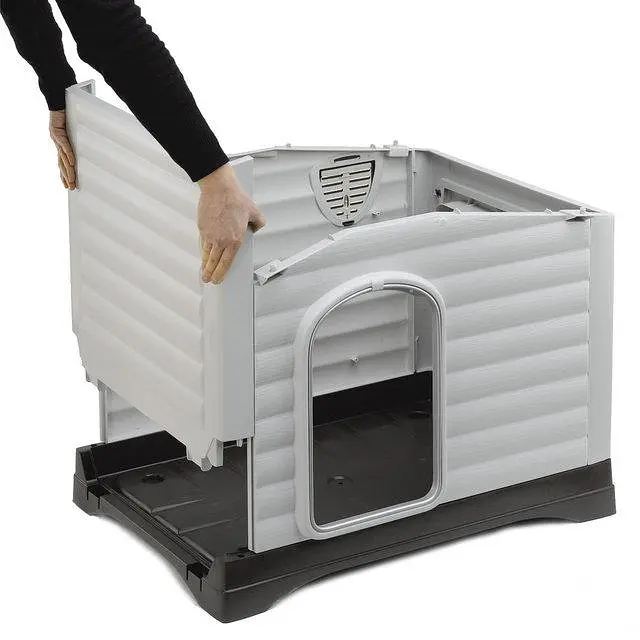 Будиночок для собак Ferplast Dogvilla 90 термопластиковий сірий 88×72×65 см 87255099 - фото 5