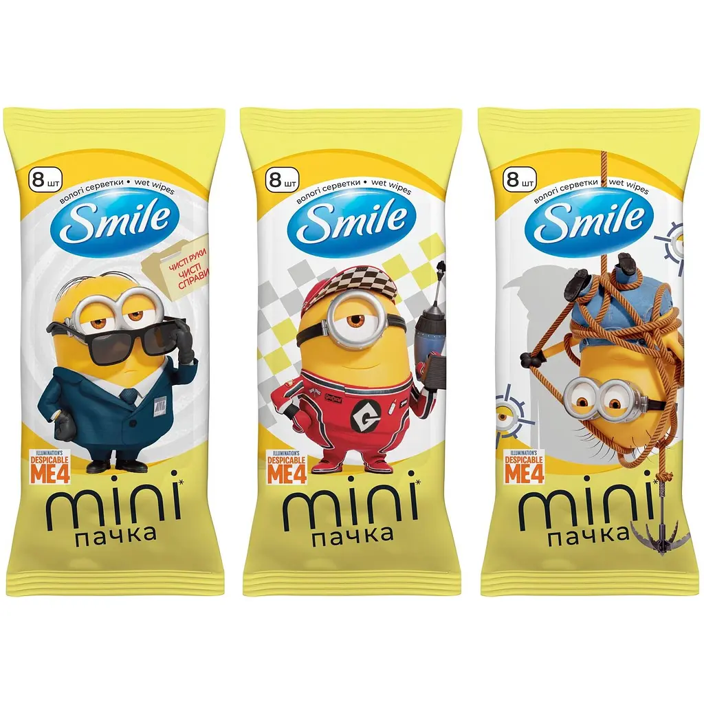 Влажные салфетки Smile Лицензионные герои Миньоны 8 шт. в ассортименте - фото 4