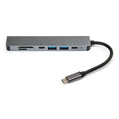 Концентратор Vinga Type-C to 4K HDMI+2*USB3.0+SD+TF+PD+USB-C 3.1 Gen1 aluminium (VCPHTC7AL) - фото 4