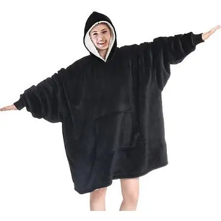 Худі - плед ковдра з капюшоном та рукавами  Huggle Hoodie розміри 80 × 100 см універсальний оверсайз - фото 7