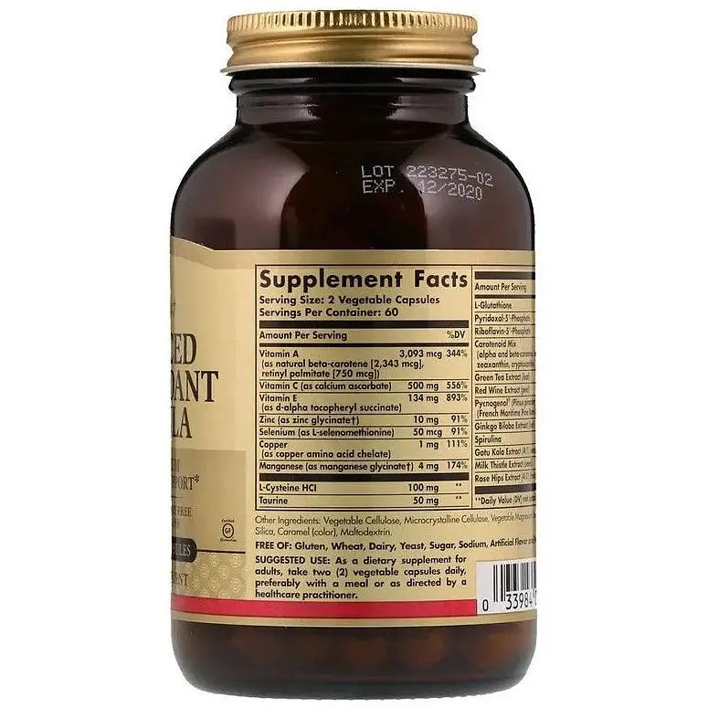 Антиоксидантный комплекс Solgar Advanced Antioxidant Formula 120 вегетарианских капсул - фото 2