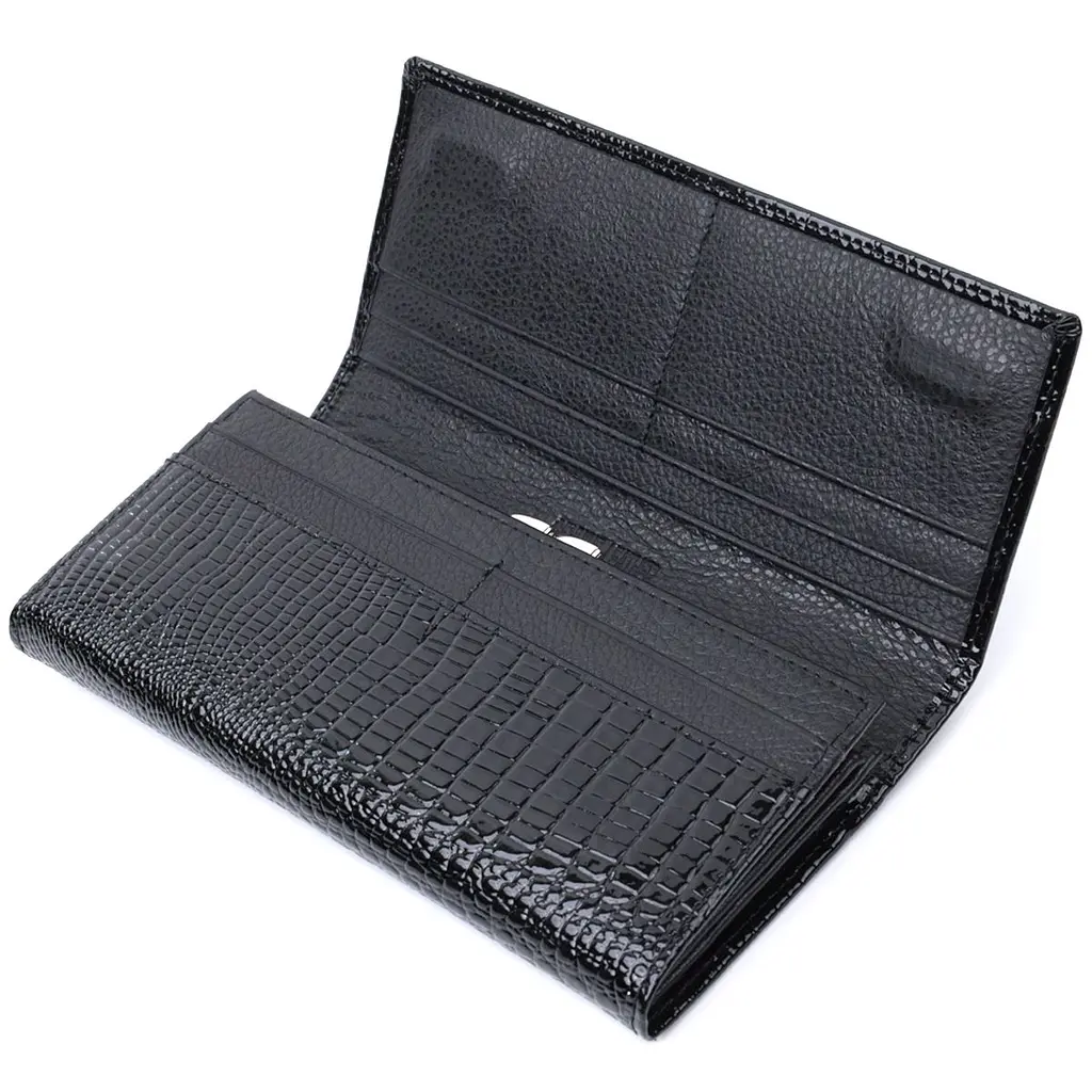 Жіночий гаманець із натуральної лакованої шкіри ST Leather 22679 чорний - фото 6