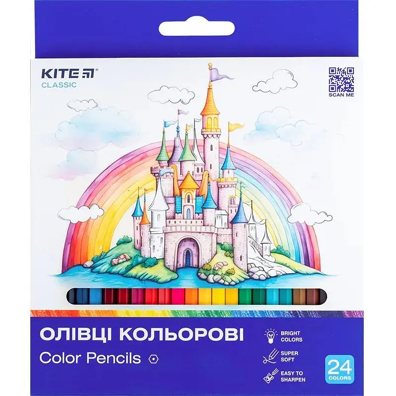 Карандаши цветные Kite Classic 24 шт. (K-055) - фото 1