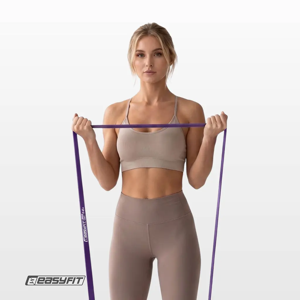 Гумова петля EasyFit 15-45 кг Фіолетова - фото 5