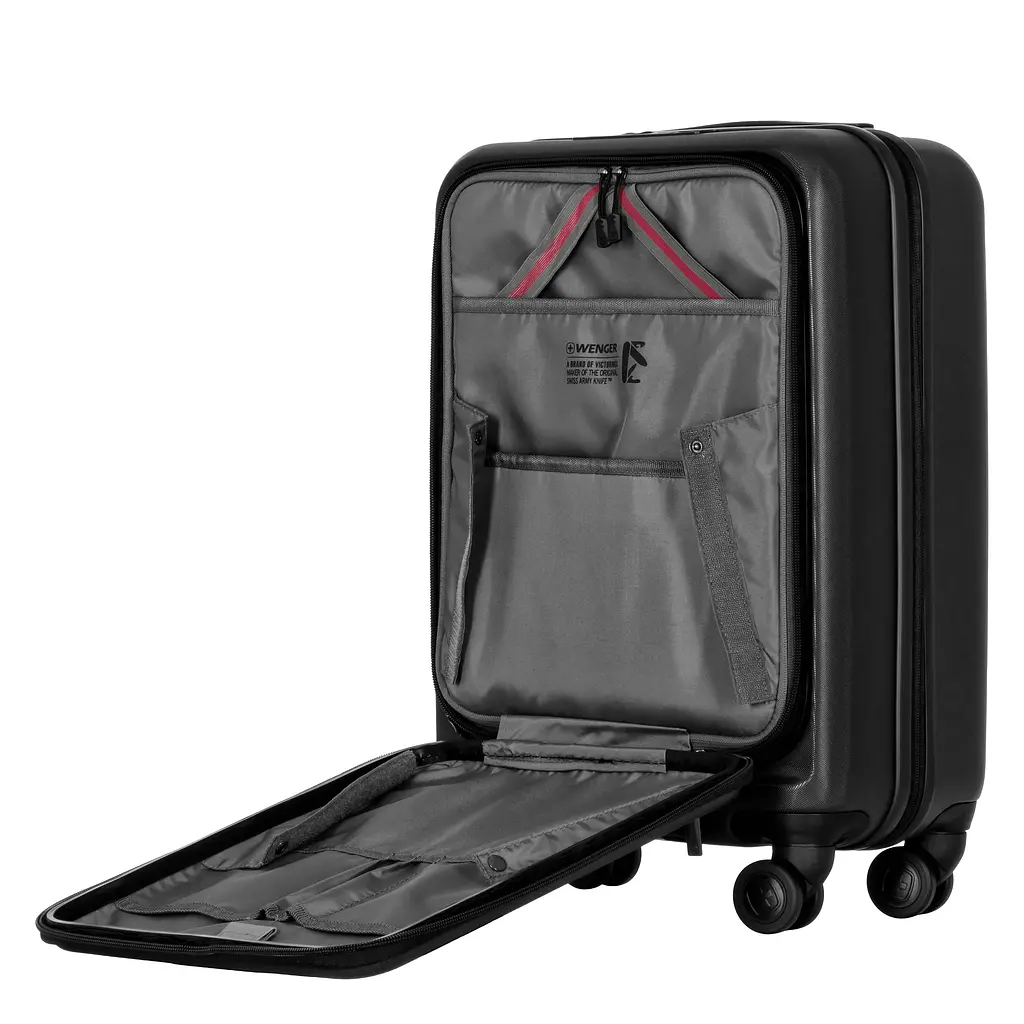 Wenger Валіза Wenger Skyon Hardside Carry-On, мала, з відсіком для н/б 16", полікарбонат, TSA, 4 колеса, розширення, USB, чорний - фото 10