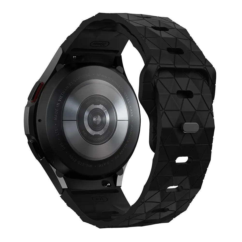 Ремінець силіконовий Samsung Galaxy Watch 4 5 6 7 BeWatch Чорний (0140309) - фото 3