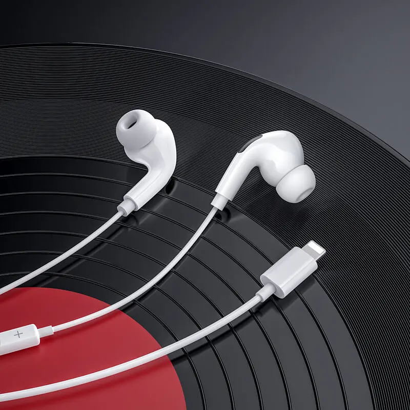 Наушники Hoco M111 Pro, вакуумные, проводные, Lightning, 1.2m, white - фото 7