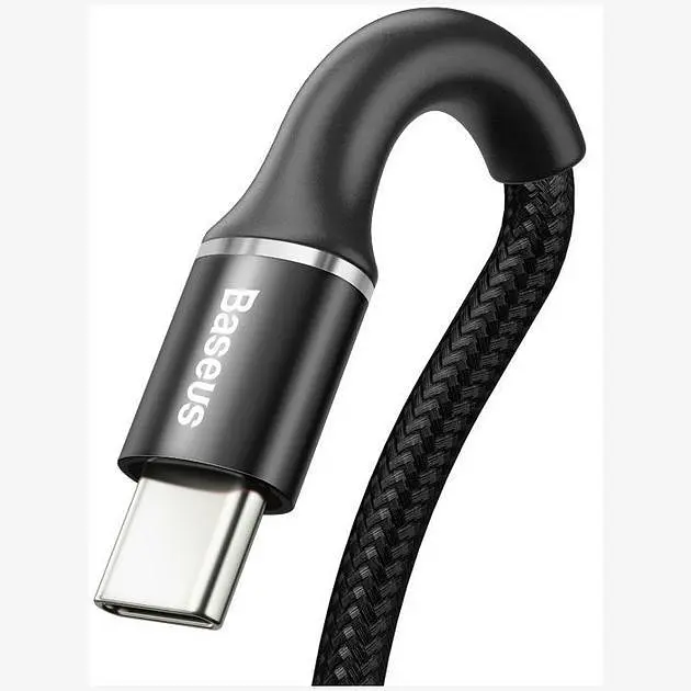 Кабель Baseus Halo Data Cable USB to USB Type-C 3 A 0.5 м Black (CATGH-A01) - фото 2