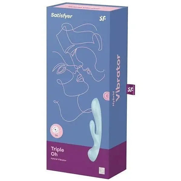 Вибратор-кролик Satisfyer Triple Oh Pink Blue - фото 4