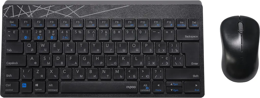 Комплект RAPOO 8000M Multi-mode Wireless Keyboard &amp; Mouse black (19096) - фото 4