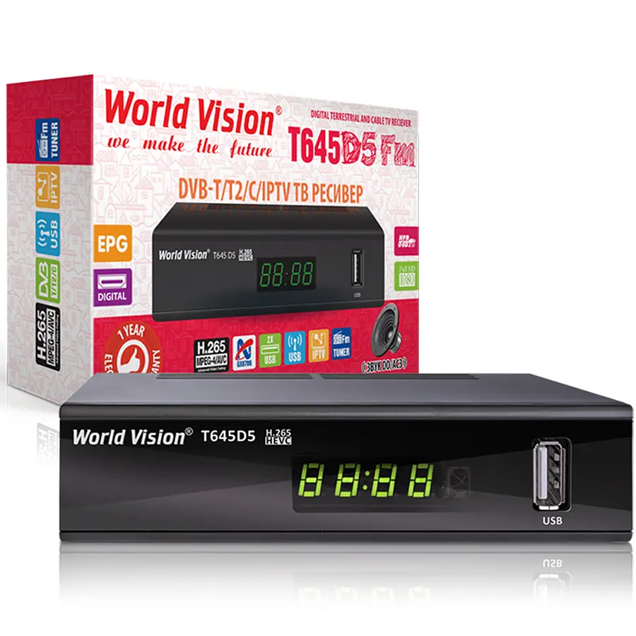 Ефірний Т2 ресивер цифровий тюнер World Vision T645D5 - фото 3