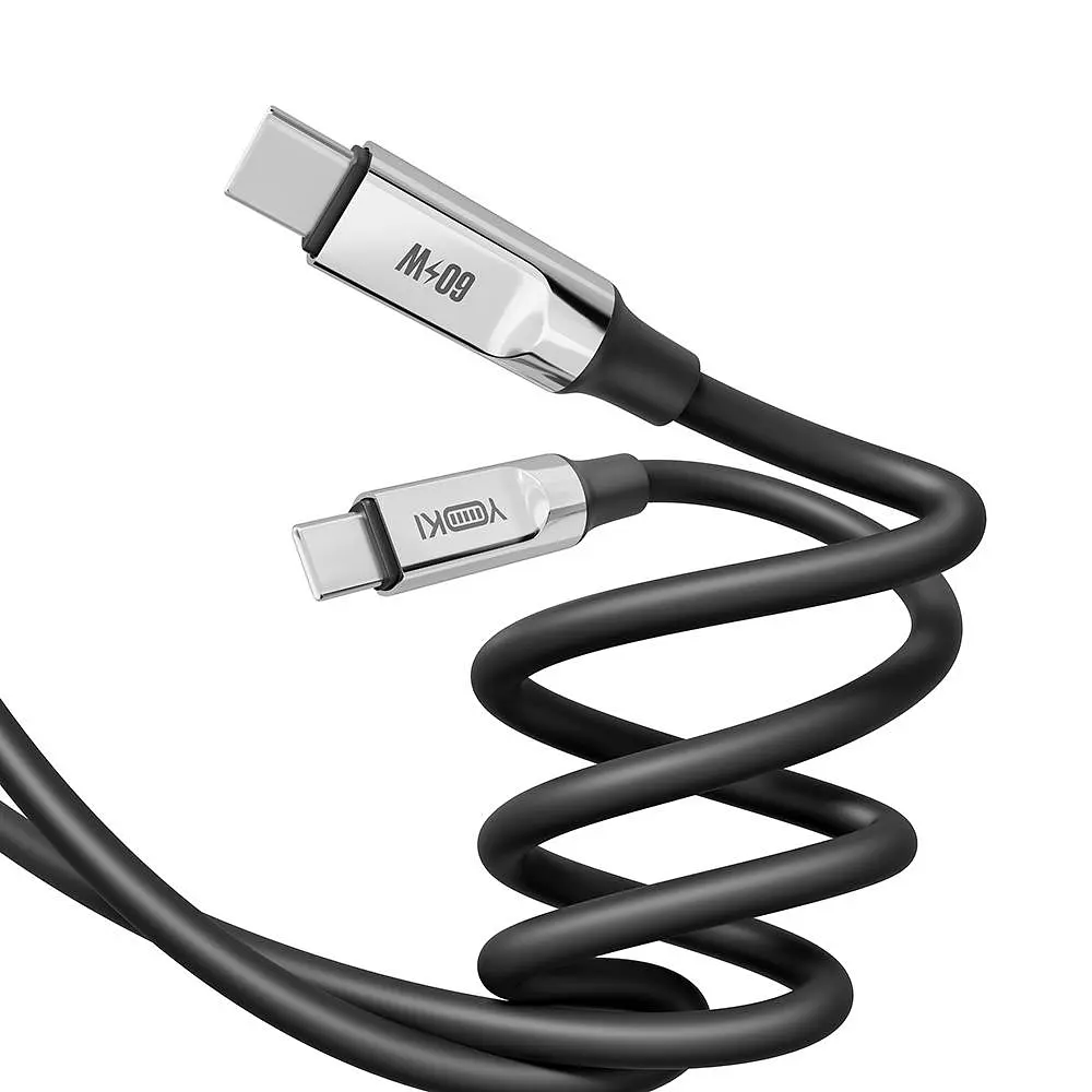 Кабель для заряджання та обміну даними USB Yoki YK-UL61 ULTRA Series Type-C to Type-C 60W 3A/20V 1.2 m Black - фото 7
