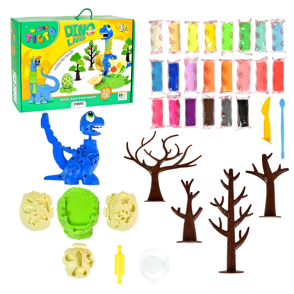 Набір для творчості ліплення Містер тісто Dino Land Strateg українською мовою (41035) - фото 2