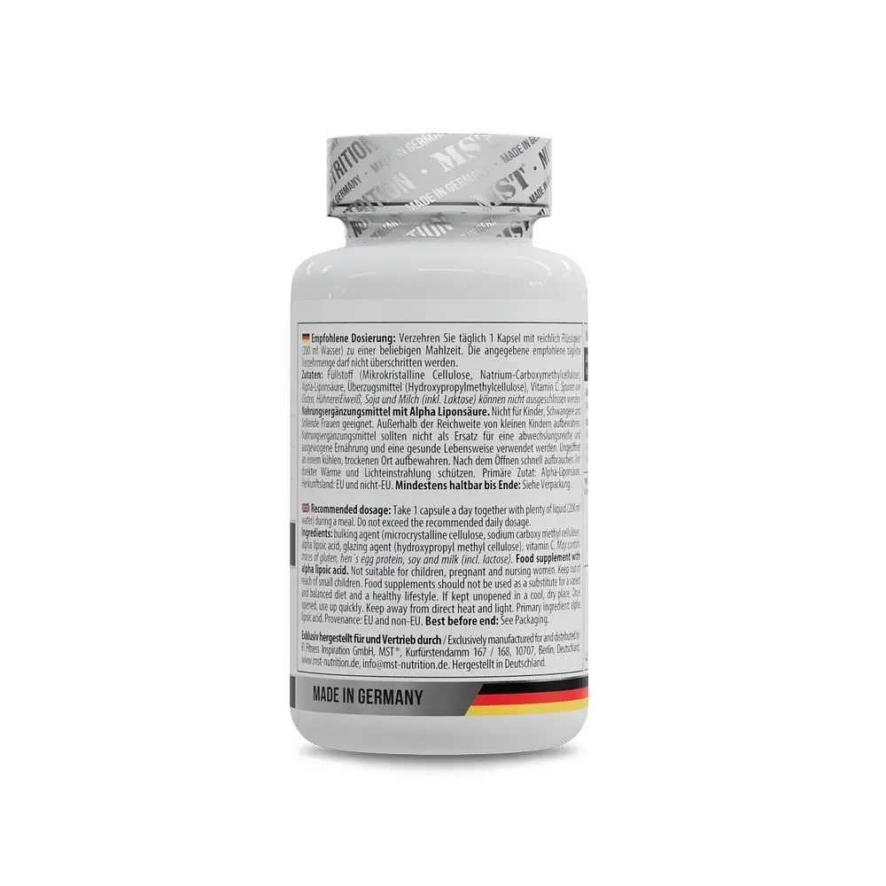 Альфа-ліпоєва кислота MST Nutrition Alpha Lipoic Acid, 60 капсул з вітаміном С - фото 3