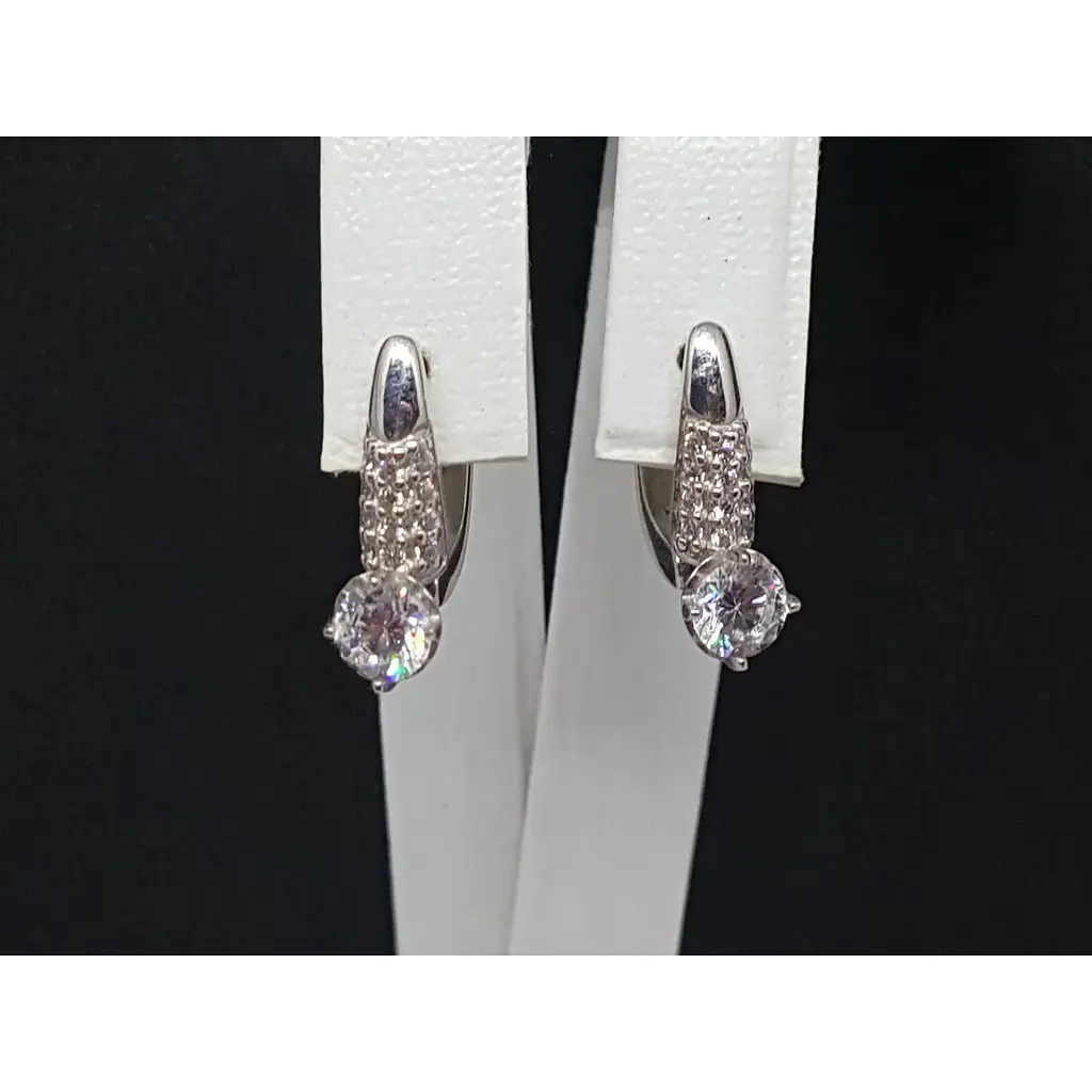 Серебряные серьги Лазурит с фианитами. 25014р - фото 4